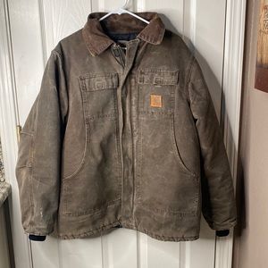Y2K Carhartt C26 mens zip up brown large jacket
